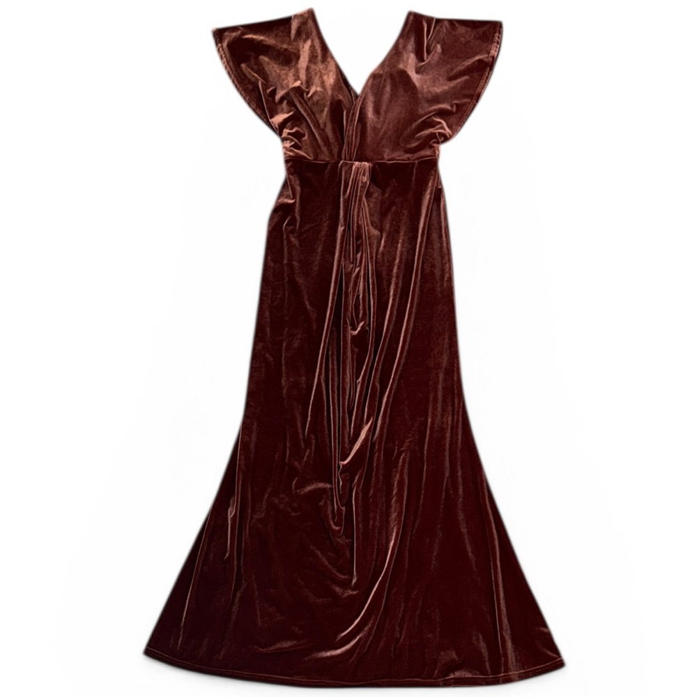 Revelry Gwen Velvet Flutter Sleeve Midi Dress - Picture 5 of 11